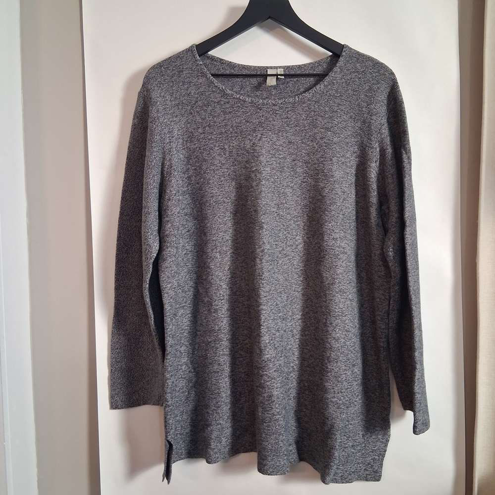 Sahalie Heather Gray Long Sleeve Women's Sweater Size XXL